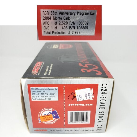 Action RCR 35th Anniversary Program Car 2004 Monte Carlo 1:24 NASCAR Die-Cast - Picture 14 of 16
